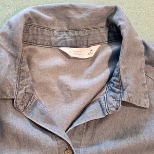 LC Lauren Conrad Women's Denim Blue Button-Up Shirt